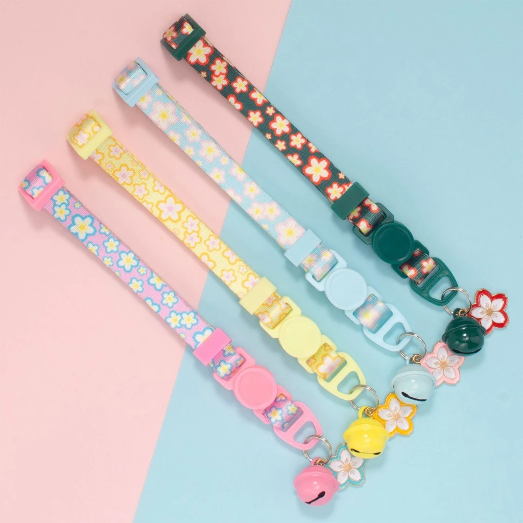 yoyopet ปลอกคอแมว ลายซากุระ สีพาสเทล นิรภัย thumbnail 8