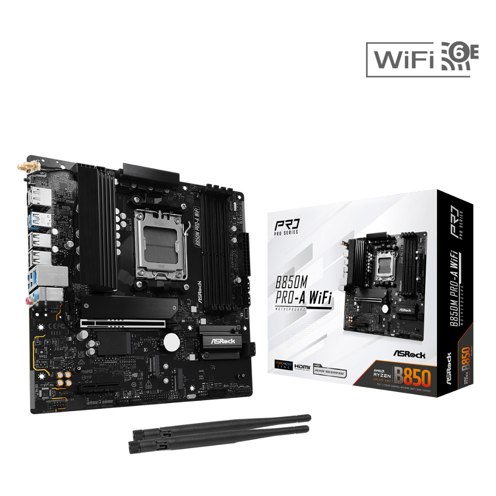 MAINBOARD (เมนบอร์ด) ASROCK B850M PRO-A WIFI - AMD SOCKET AM5 DDR5 MICRO-ATX
