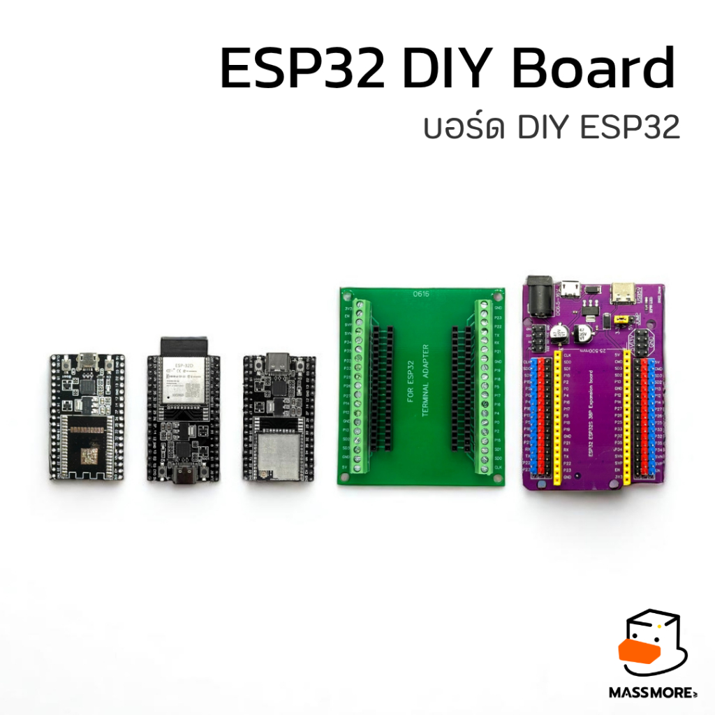 บอร์ดพัฒนา ESP32 Node32s ESP32S แบบลงชิพเอง บอร์ดขยายสีเขียว บอร์ดขยายสีม่วง สำหรับต่อพ่วง DIY