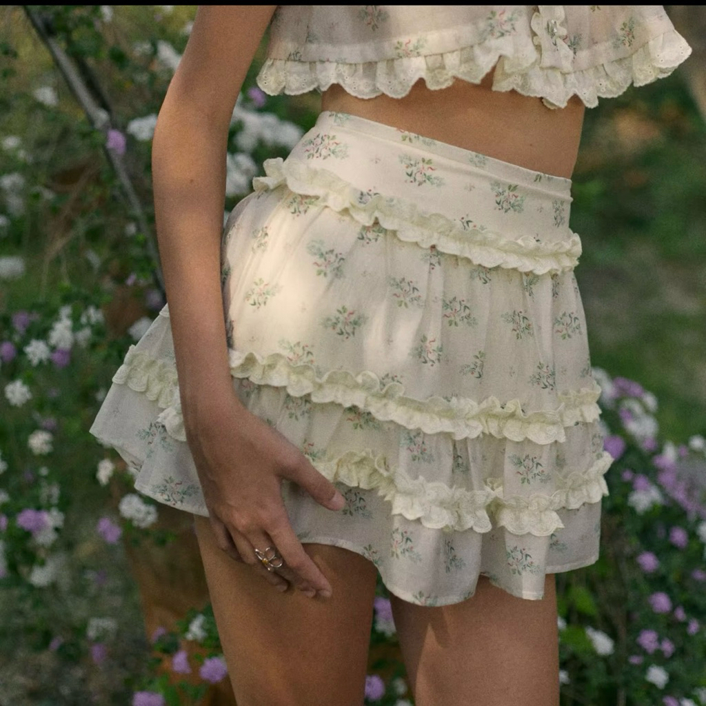 [ส่งต่อ] Mitr x Riety Spellbound Skirt กระโปรงแต่งระบายสีขาว ไซส์ s