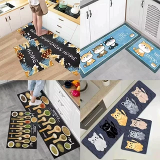 Kitchen mat set เช็ตพรมปูห้องครัว ดักฝุ่น ดักเศษอาหารต่างๆ ตกแต่งห้องครัว ดูดซับน้ำได้ดี แห้งเร็ว