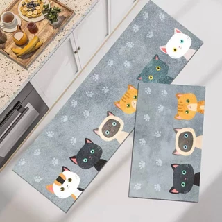 Kitchen mat set เช็ตพรมปูห้องครัว ดักฝุ่น ดักเศษอาหารต่างๆ ตกแต่งห้องครัว ดูดซับน้ำได้ดี แห้งเร็ว