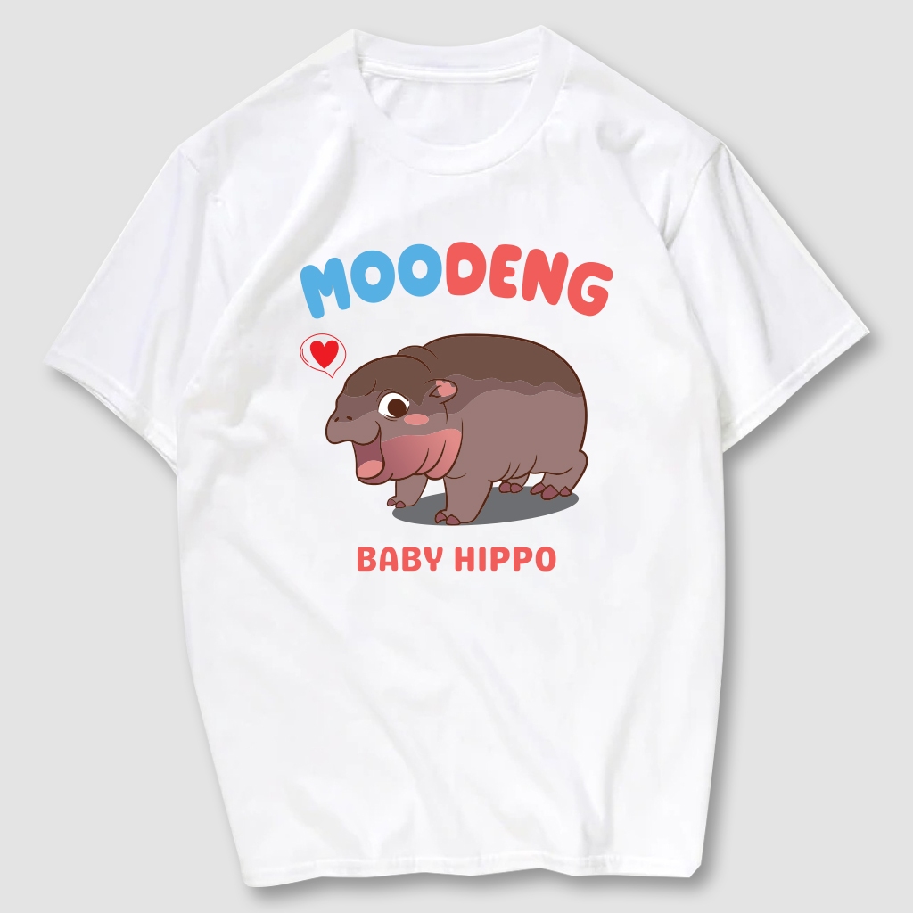 เสื้อยืดพิมพ์ลาย  MOODENG เนื้อผ้าCotton100%  มีครบไซส์ พร้อมส่ง!!!