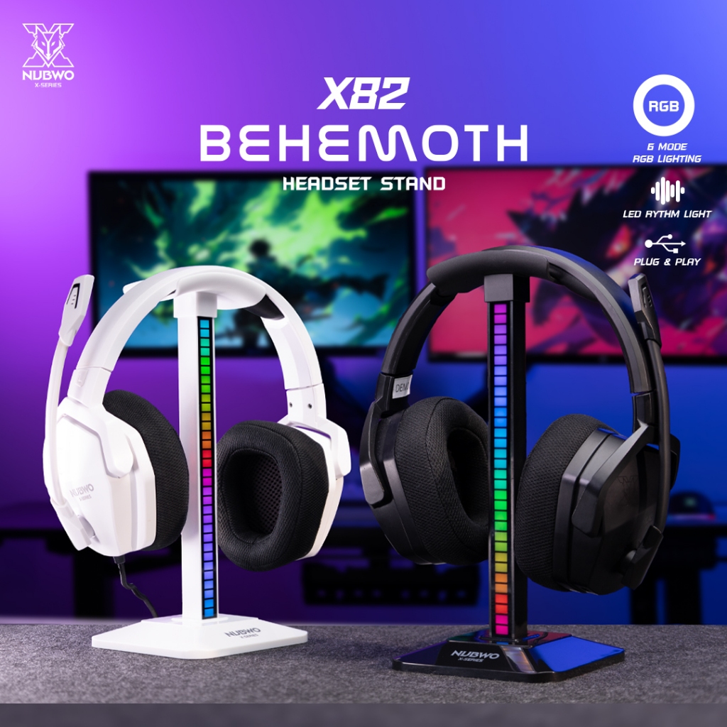 Nubwo X82 behemoth Headset Stand ขาตั้งหูฟัง/ที่วางหูฟัง มีไฟ LED Rythm Light
