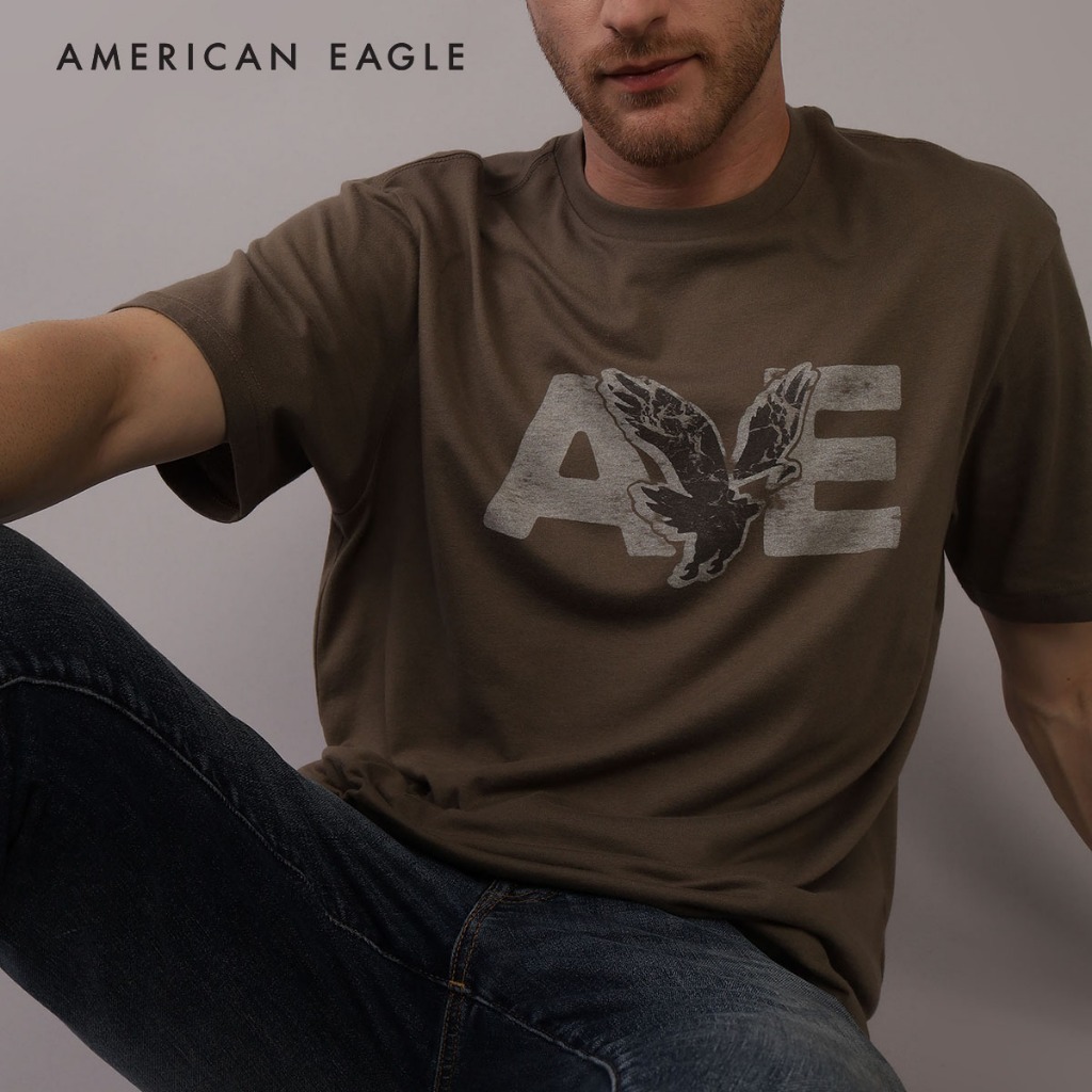 American Eagle Logo Graphic T-Shirt เสื้อยืด ผู้ชาย กราฟฟิค (NMTS 017-3774-200)