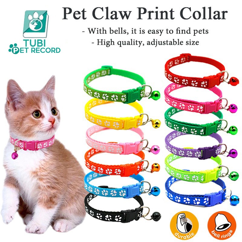 TUBI ปลอกคอสุนัข ปลอกคอสัตว์เลี้ยง ปลอกคอแมว ปลอกคอสุนัขลูกแมว รอยเท้าไนล่อนเทปส