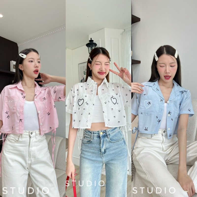 🌟เสื้อคอปก รูดจั้มตรงเอวได้ งานป้าย PROD