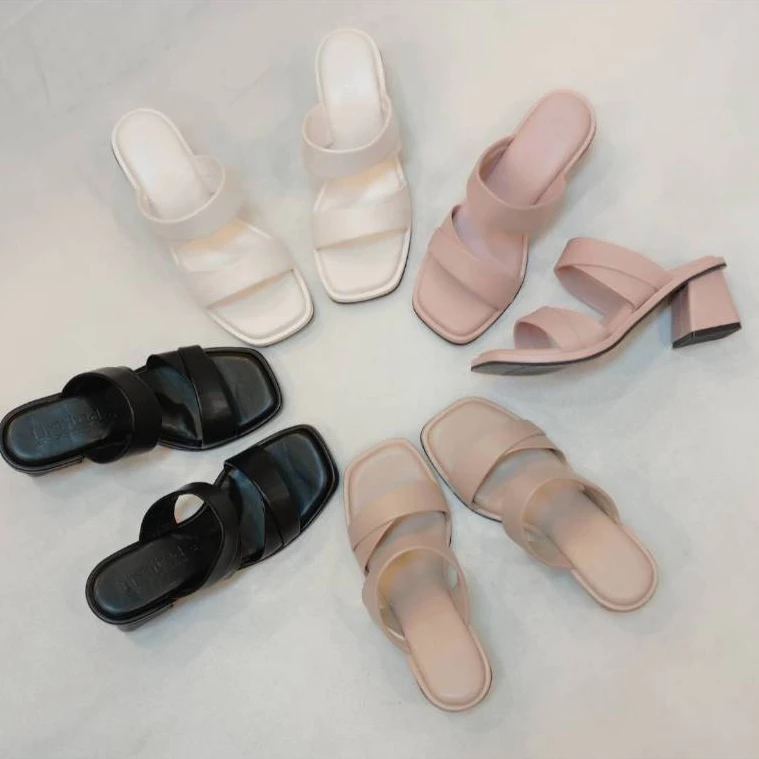 New!!!! รองเท้าส้นสูง 2.5 นิ้ว พื้นรองเท้านิ่ม หนัง PU อย่างดี แบบสวมใส่สบายมาก ผลิตในไทย