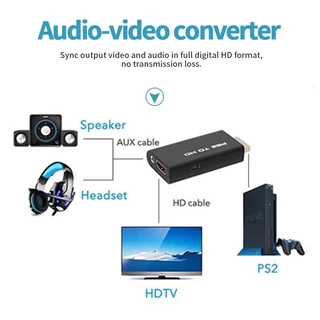 (พร้อมส่งด่วน) HDMI Video Converter Adapter with 3.5mm Audio Output + USB Cable for PS2 to HDMI