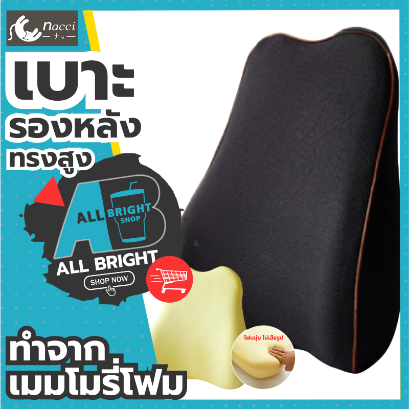 เบาะรองหลัง ทรงสูง ลดกลิ่นอับชื่น ดูดกลิ่น เบาะพิงหลัง หมอนรองหลัง เบาะพิงหลังในรถ