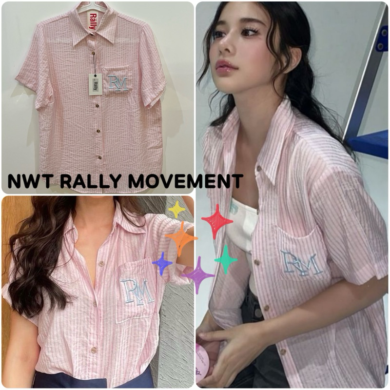 RALLY MOVEMENT ❤️โค้ดลด10-30%❤️ Rm Ivy Shirt freesize  - NWT