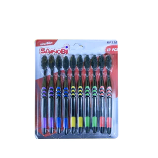 1 แพ็ค 10 ชิ้น แปรงสีฟัน SANOBI มี 2 สี