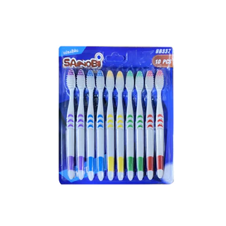 1 แพ็ค 10 ชิ้น แปรงสีฟัน SANOBI มี 2 สี