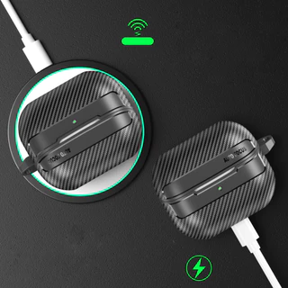 เคส Samsung buds3 / buds 3 pro / buds3 FE เคฟล่าร์ ลายคาร์บอนไฟเบอร์ ฝาครอบ คลิปล็อค พร้อมที่คล้อง (Model.24-7)