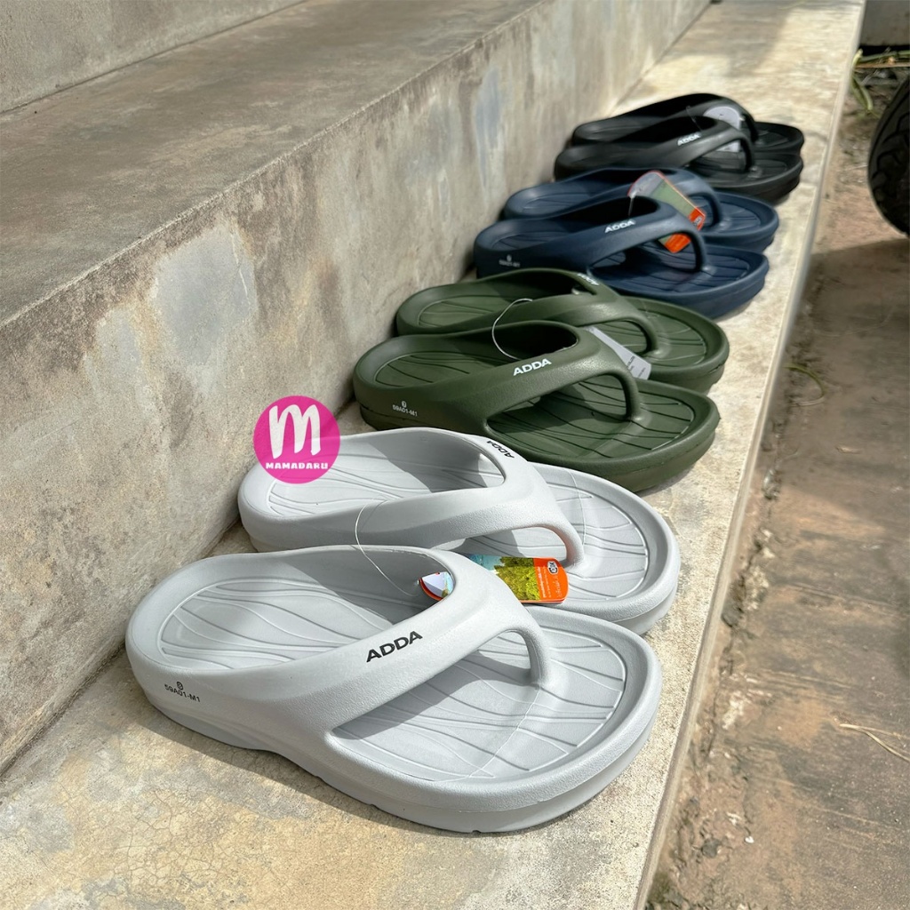 รองเท้า Adda 59A01 รองเท้าคีบ พื้นลายเส้น สำหรับผู้ชาย พื้นไฟล่อน น้ำหนักเบา รองเท้าแอ้ดด้า
