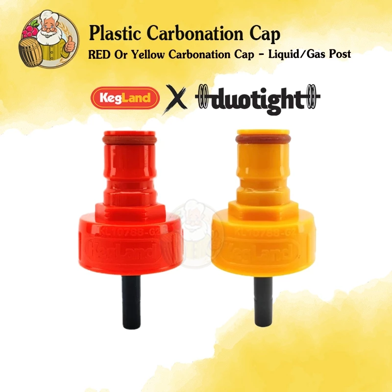 [Kegland] ฝาคาร์บอเนต สำหรับถังหมัก FermZilla Liquid / Gas Plastic Carbonation Cap RED / YELLOW