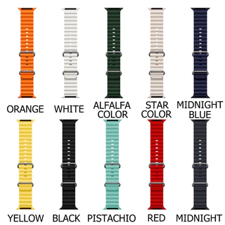 สายซิลิโคนสำหรับ iWatch S11/10 46mm Smart Watch Series 9 8 7 6 3 5 4 3 2 1 SE สาย 45 มม.49 มม.44 มม.42 มม.41 มม.38 มม.