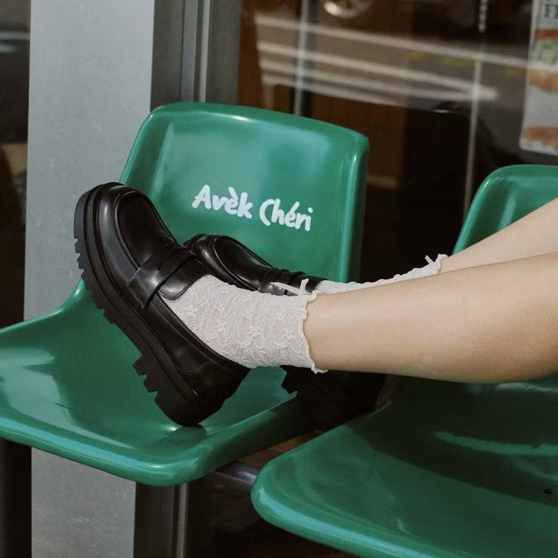 Minx รองเท้ารุ่น Wynn รองเท้า loafer (โลฟเฟอร์) เสริมพื้น 1.5 นิ้ว สีดำ เบอร์ 36 (รองเท้าใหม่) #Minx