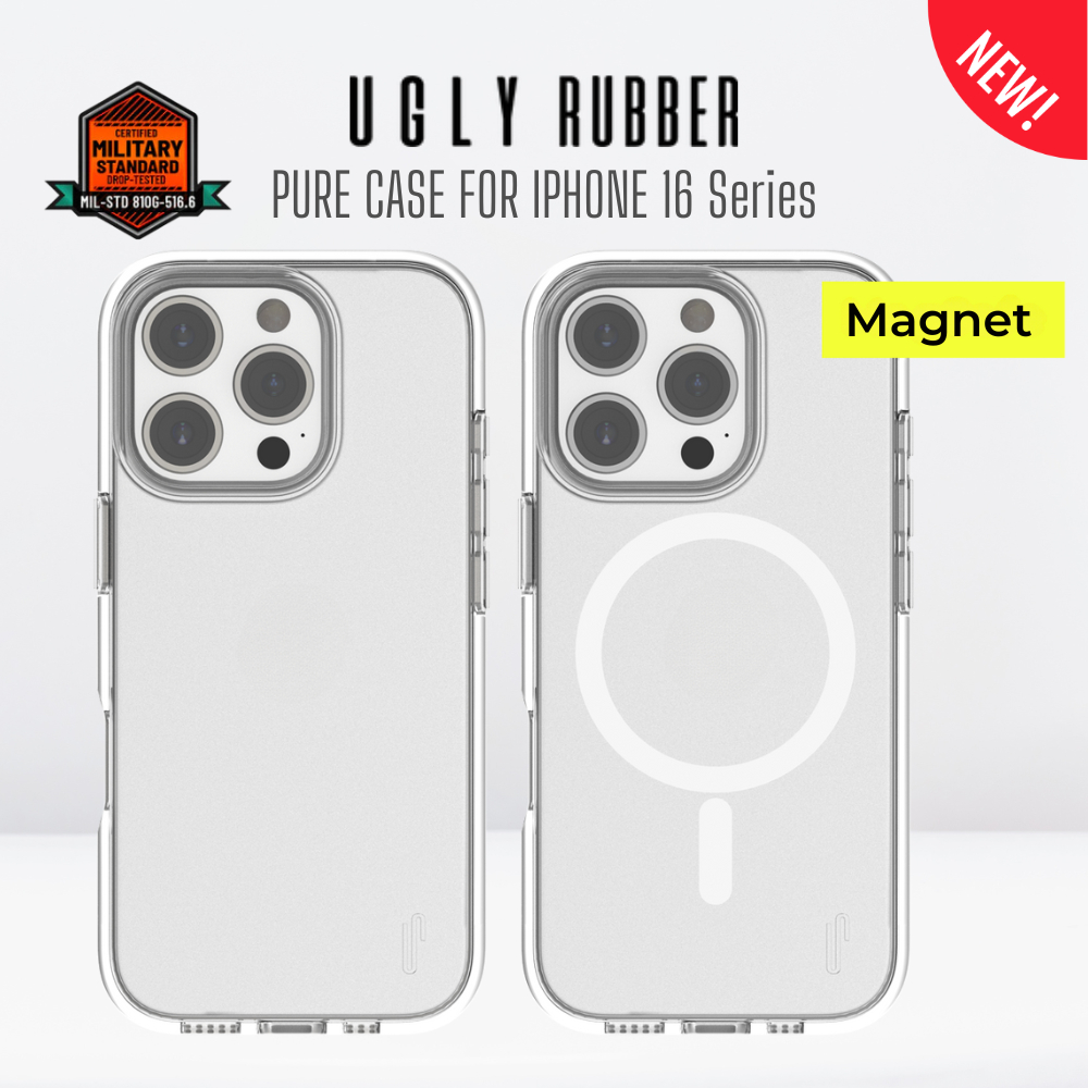Ugly Rubber PURE Series Magnets Case เคสใสกันกระแทก สำหรับ iPhone 16 I 16 Plus I 16 Pro I 16 Promax