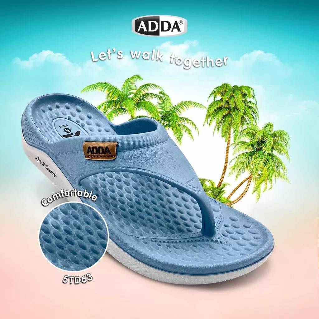 Adda 5TD63-W1 รองเท้าลำลอง แบบหนีบ สำหรับผู้หญิง (ไซส์ 4-6) สินค้าพร้อมส่งด่วน ทุกวัน