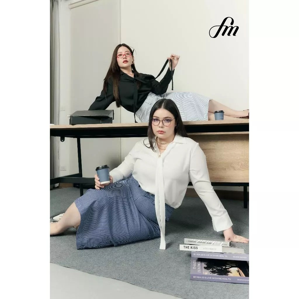 กระโปรงลายทางทรงสอบ Pencil Striped Skirt #FMBL-E2S044