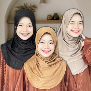 ผ้าคลุมฮิญาบ รุ่น ผ้ายืด ity อัดลายในตัว