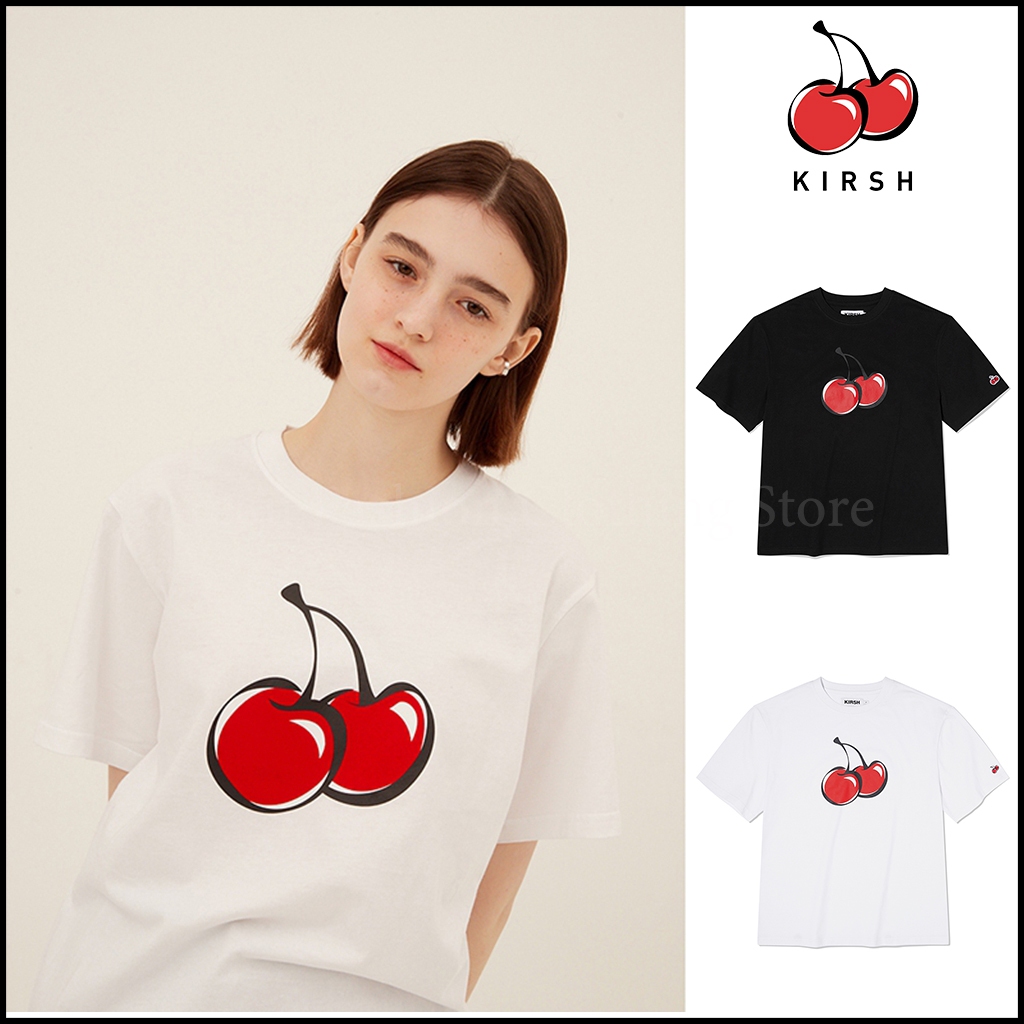 KIRSH BIG CHERRY T-SHIRTS JS |Korean | Women T shirt | Casual | Daily T shirt | Women top | Korean Short Sleeve T shirt