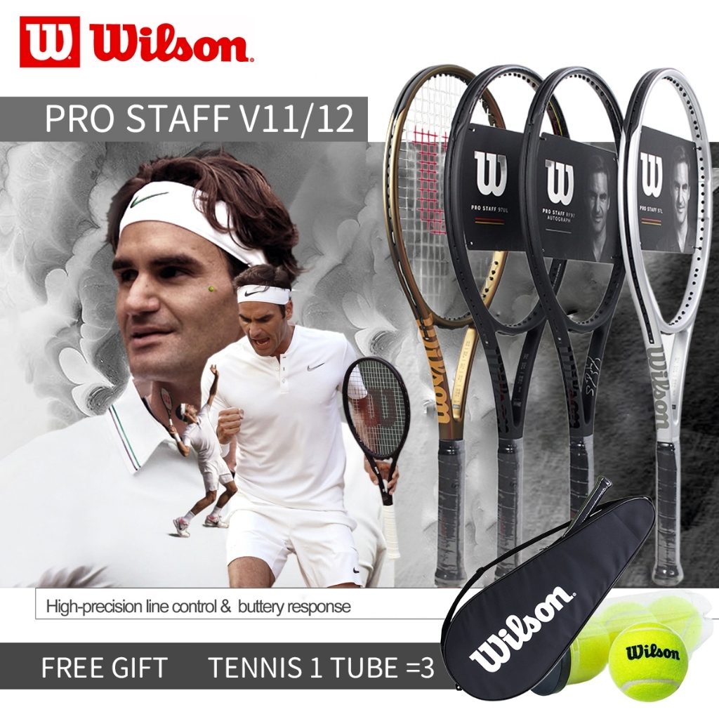 Wilson ไม้เทนนิสมืออาชีพ RF97 RogerFederer เต็มคาร์บอนมืออาชีพการฝึกอบรม