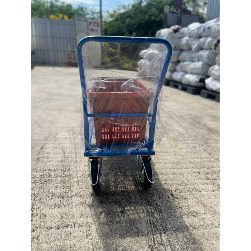 Made in Thailand รถเข็นตะกร้าผลไม้ 4 ล้อ พร้อมล้อเบรค 8นิ่ว( ไม่แถมตะกร้าผลไม้เป็นภาพประกอบเท่านั้น) - รูปที่ 5