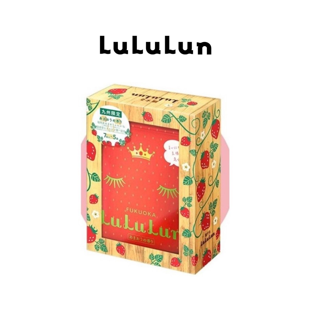 (แพ็ค 35 แผ่น) LuLuLun Premium Fukuoka Strawberry Face Mask ลูลูลูน แผ่นมาสก์หน้า สูตรผิวกระจ่างใส ผิวโกลว์ สตอเบอร์รี่