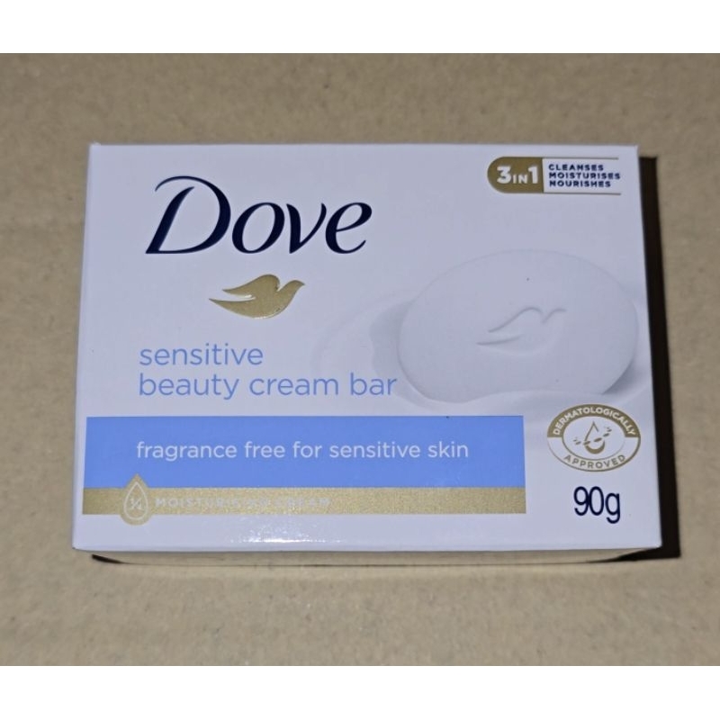 สบู่ก้อน DOVE sensitive beauty cream bar สำหรับผิวแพ้ง่าย (1 ก้อน ขนาด 90 g)