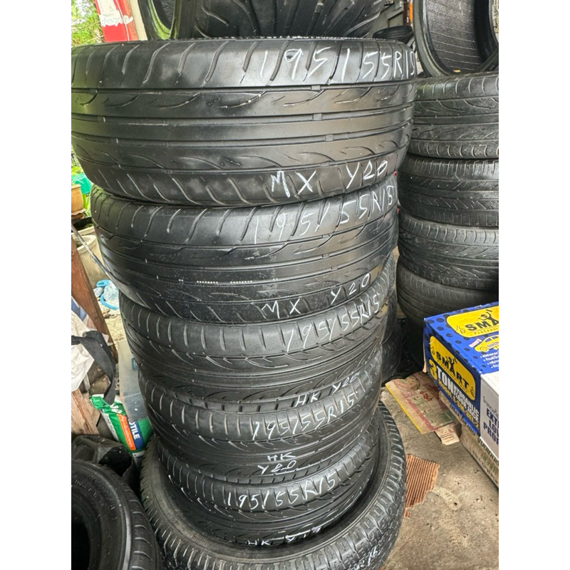 195/55 R15 ดอกรีดน้ำ hankook /maxxis ปี 20 ดอกสวย ทุกเส้น