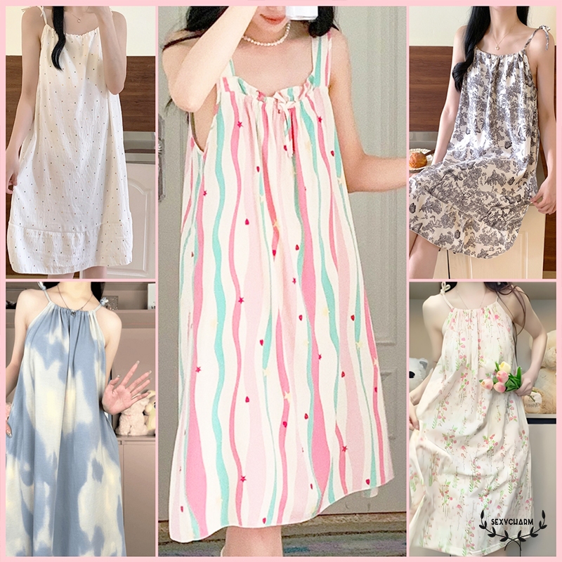 Sexy Charm🌈🌈ชุดนอนผู้หญิง ชุดนอน lovelynight ทรงหลวมพอดีตัว ผ้าใส่สบาย ฟรีไซส์