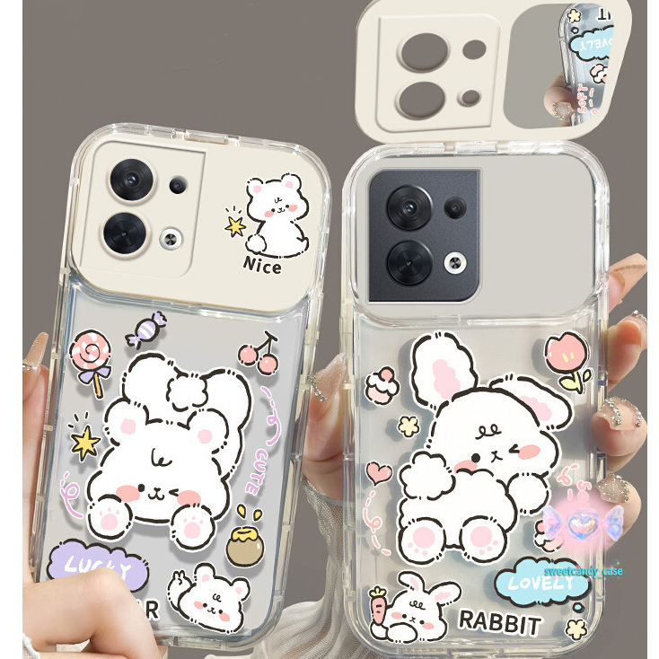 [จัดส่งในพื้นที่] เคสโทรศัพท์กระจกแต่งหน้าลูกสุนัขโปร่งใสเข้ากันได้กับ iPhone X XR XS 11 13 15 12 Pro Max 7 8 14 15 Plus