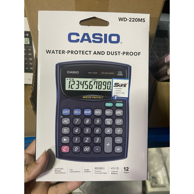 Casio WD-220MS-BU เครื่องคิดเลขกันน้ำ ของใหม่ ของแท้