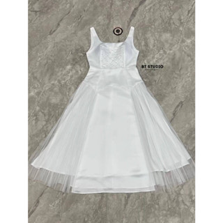 BT 03-7633 งานลดราคา เคลียร์สต็อก ราคาพิเศษเดรสสายเดี่ยวสีขา…