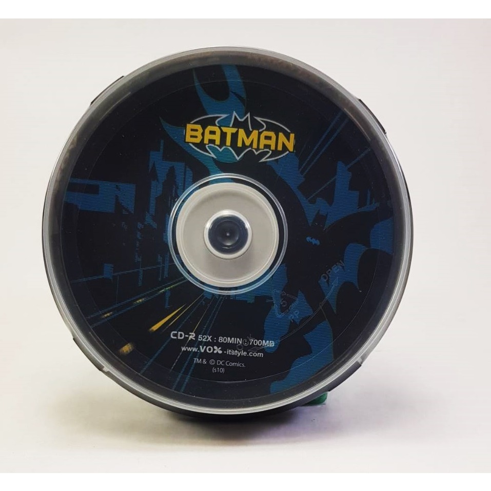 แผ่นเปล่า CD-R 52X : 80MIn : 700MB BATMAN จำนวน 10 แผ่น VOX