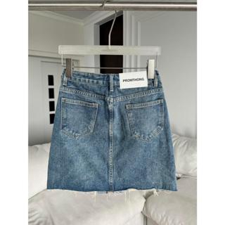 PTJ6538 กระโปรงยีนส์สั้นแต่งขาด PROMTHONG