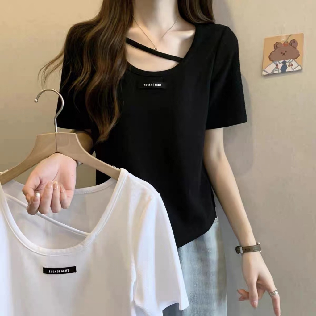 เสื้อยืดแขนสั้นใหม่ล่าสุด สไตล์สวยทันสมัย