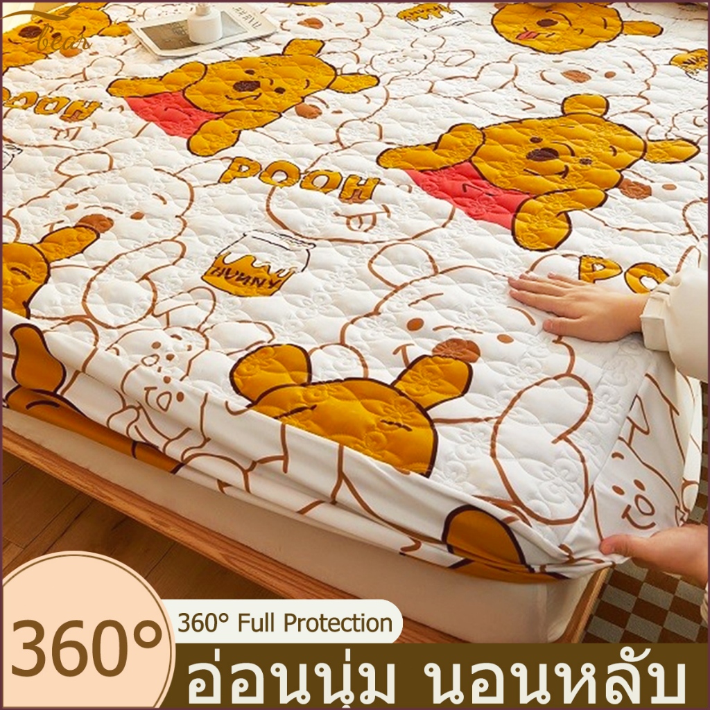 Bear ชุดผ้าปูที่นอนกันไรฝุ่น (หนา 10 นิ้ว) พร้อมปลอกหมอน สำหรับ 3.5/3/5/6 ฟุต