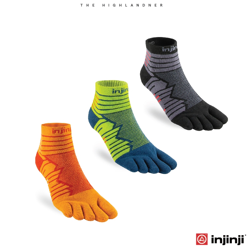 INJINJI Women's Ultra Run Mini-Crew ถุงเท้าวิ่งแยกนิ้วหญิงหนาพิเศษ
