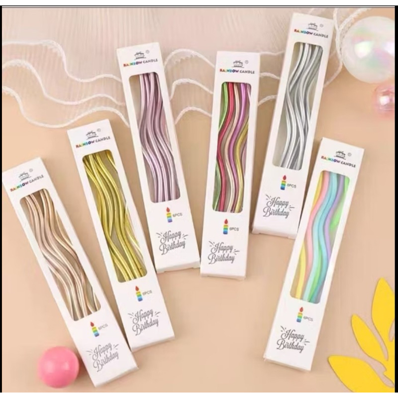 เทียนเกลียวเกาหลี 1 กล่อง (6 แท่ง) จัดส่งยอด50บาทนะคะ