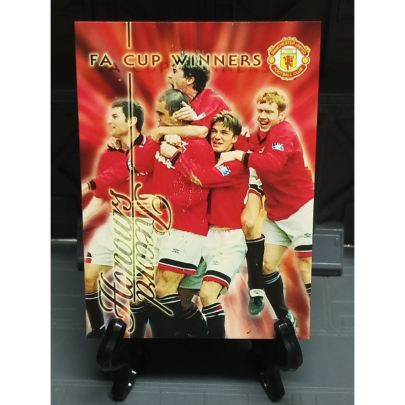 1997 Futera Manchester United Soccer Card ERIC CANTONA BECKHAM SCHOLES FA cup winners