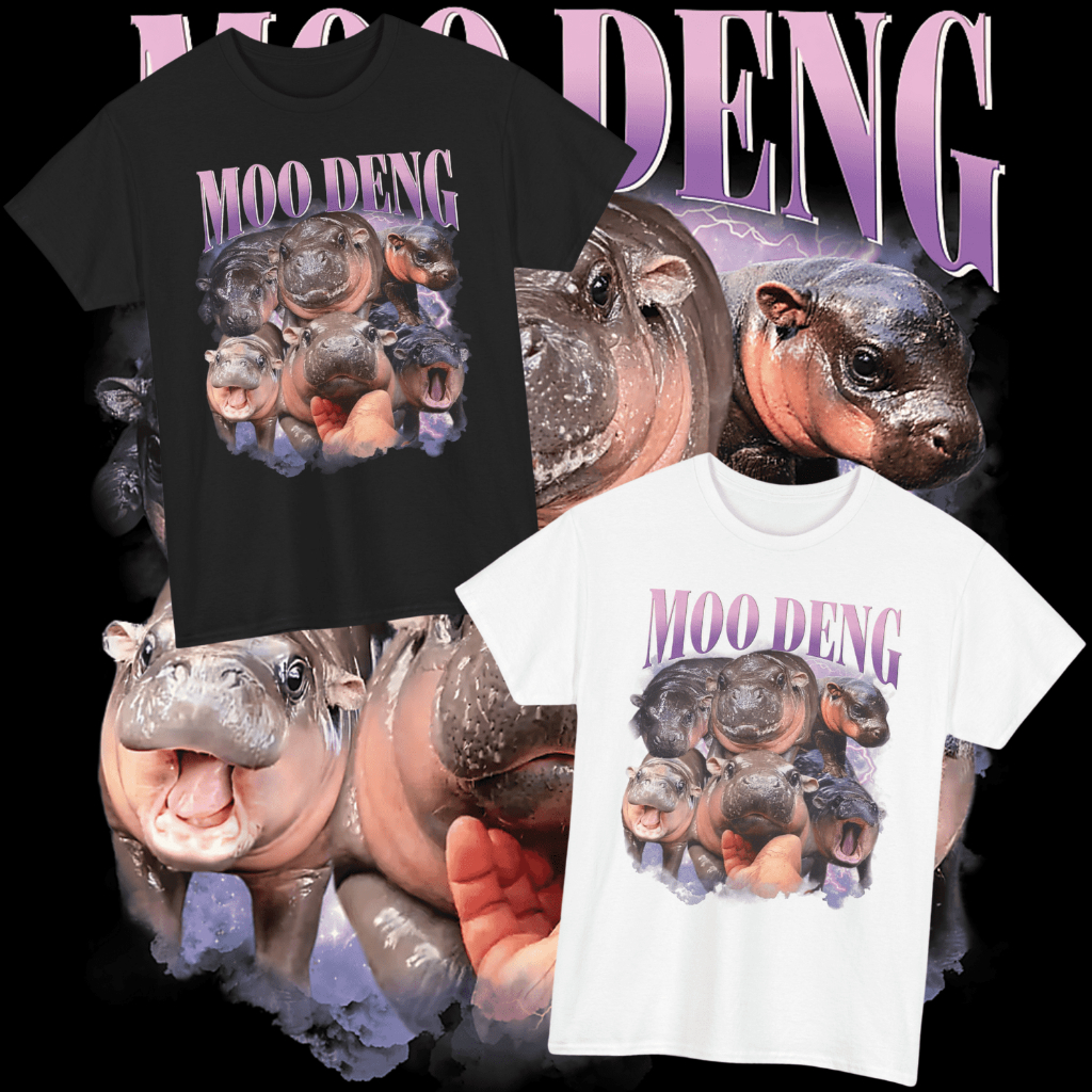เสื้อยืด หมูเด้ง Bootleg สีม่วง (Cotton 100%) ⚠️ระวังร้านปลอม⚠️