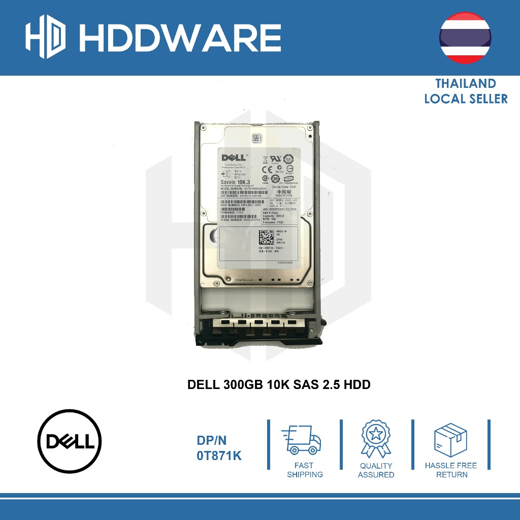 DELL 300GB 10K SAS 2.5 HDD // T871K // 0T871K // ST9300603SS // 9FK066-150 // Brand New