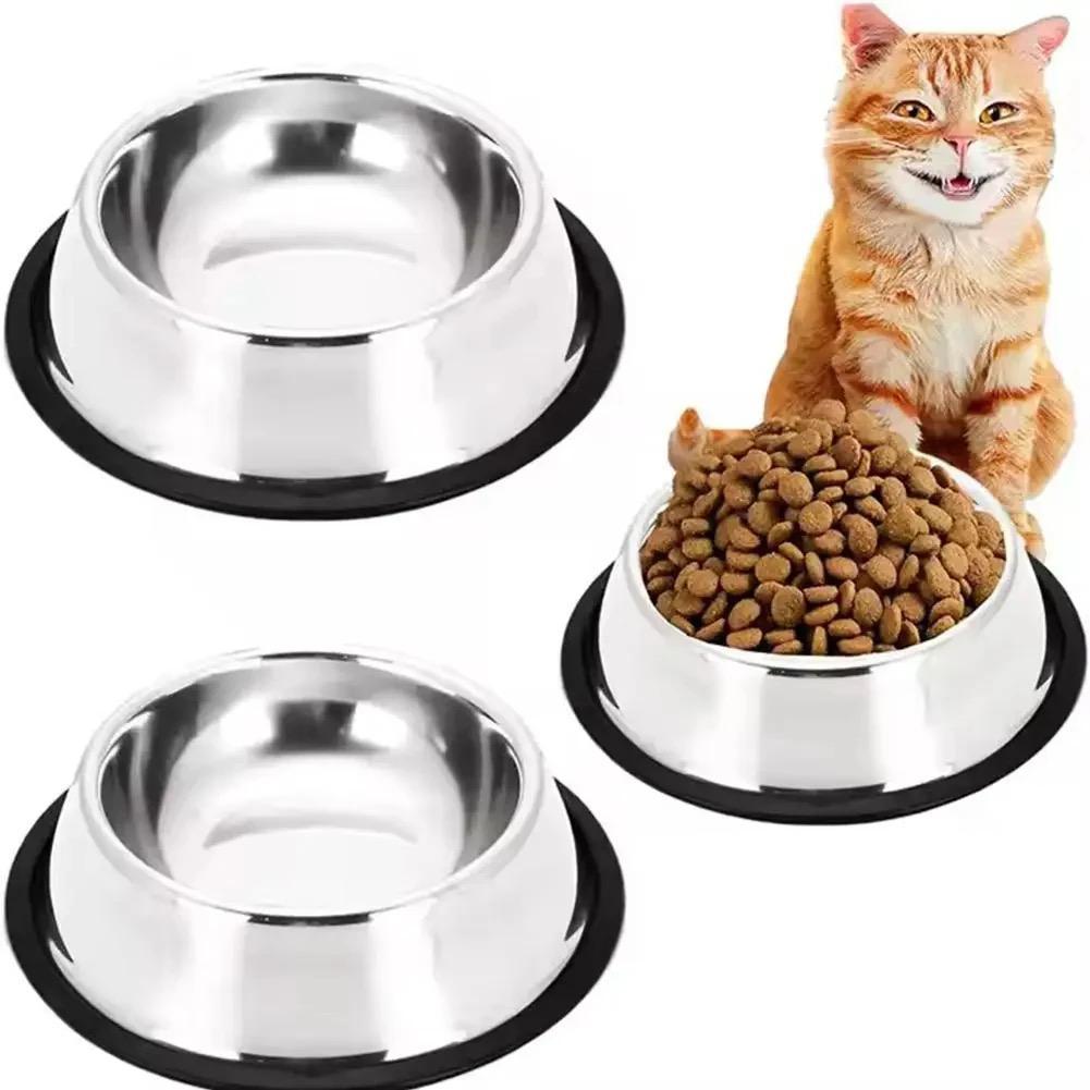 ชามอาหารสัตว์เลี้ยงแสดงตนเลส กันการลี่นไถล ขนาด 22cm/26cm/30cm Stainless Steel Dog Bowl with Rubber Base รูปที่ 4