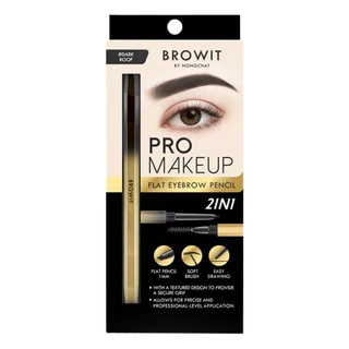 บราวอิท โปรเมคอัพ แฟลตอายบราว เพนซิล Browit Pro Makeup Flat Eyebrow Pencil (ดินสิเขียนคิ้วแบบหัวหมุน , เครื่องสำอาง)
