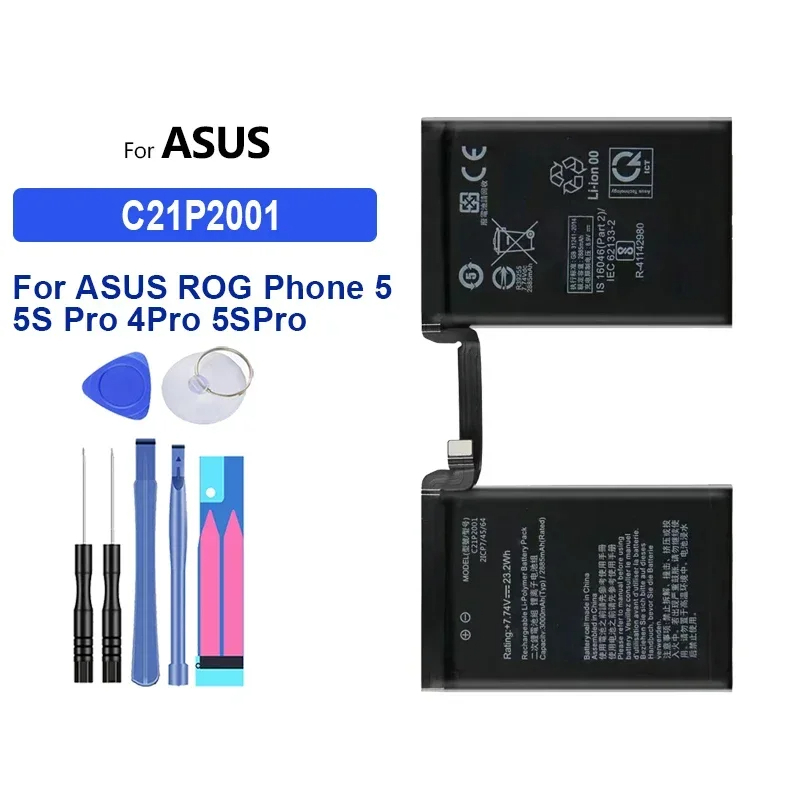 แบตเตอรี่ C21P2001 C21P2101สำหรับ ASUS ROG Phone 5 Phone 5S Pro I005DB I005DA ROG7 Phone7 ROG6 Phone