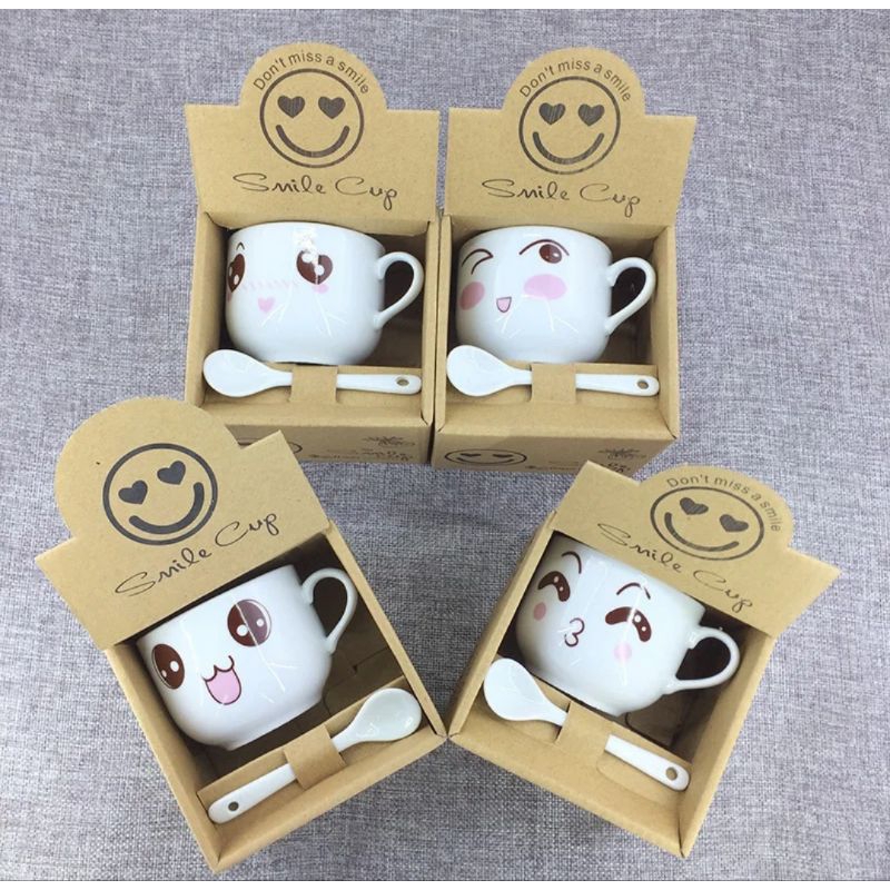 แก้วกาแฟแก้วเซรามิค 15 ลายเข้าไมโครเวฟได้คละลายคละแบบ