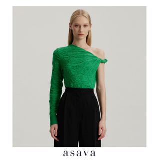 [asava aw24] Lainey One-shoulder Blouse เสื้อผู้หญิง ไหล่เดี…